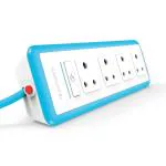 Anchor by Panasonic 22066 6A Spike Guard With 4 Socket, 1 Switch, 4 Mtr (White & Blue)