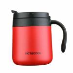 Leeonz 350ML Coffee Mug with Handle, Vacuum Insulated Camping Mug with Lid, Double Wall Stainless Steel Travel Tumbler Cup, Coffee Thermos Outdoor (Red)