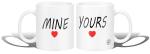 Get Fatang White Mine and Yours Printed Ceramic Couple Coffee Mugs 350 ml (Pack of 2)