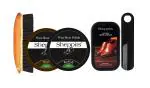 Sheppits Premium Shoe Shiner (Neutral), Shoe Polish (Black & Brown), Shoe Horn (Black), & Wooden Shoe Brush Combo | Shoe Care Kit