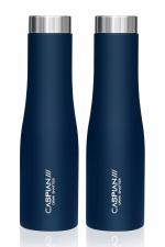 CASPIAN /// Aqua Stainless Steel Water Bottle (Blue, 1 Litre, Set of 2)| Leak Proof Thunder for Fridge Home Office Travel School Kids Boys Girls Adults Sports Gym Yoga