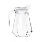 MOOZICO Italian Glass jug Pitcher with with lid iced Tea Pitcher Water jug hot Cold Water ice Tea, Wine. Milk and Juice Beverage Carafes 1.3 LTR Transparent Incomplete