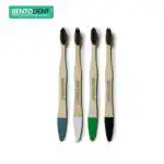 Bentodent Charcoal Bamboo Toothbrush Slim Teeth Whitening Soft (Pack of 4)