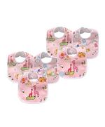 DESIGNESTYPink Waterproof Baby Feeding Bibs - 0 - 30 Months ( Pack of 6 )