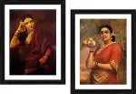 DECOR ADVENTURES Maharashtrian Women by Raja Ravi Varma Wall Painting 14 x 18 Inch (Set of 2)