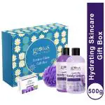 Globus Naturals Lavender Love Skincare Gift Box - Body Lotion, Soap Bar & Body Wash with Loofa