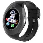 Keeva Smartwatch Y1 Bluetooth Smartwatch, Android Smartwatch with Camera/SIM Card Slot Sports Watch Compatible with Smartphone Or Android Mobile Phones (Black Strap . Free Size)