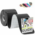XIANCO Pre-cut Kinesiology Tape For Physiotherapy | Kinesio Tape | Injury Tape (5 m X 5 cm) (Black)