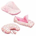 SafeChamp Lite Air Baby 4 Piece - Bedding Set With Pillow And 2 Bolsters And Sleeping Bag And Bedding Set Combo (Pack - 3) (Blue)