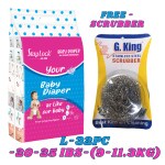 STAY LOCK baby diaper L 32pc 20to25 ibs 9 TO 11 kg free foam scrubber