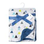 Baby Moo Triangle Design Soft Cozy Plush Blanket Blue
