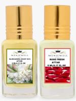 Menjewell Combo Pack Of 2PCs Attar(Rajnigandha 5ML,Rose Fresh 5ML)Attar Perfume (Floral)