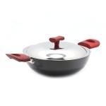 coconut Non Toxic Black Stainless Steel Kadhai with Lid - 3250 ml