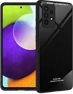 Aloin Samsung Galaxy A62 Black Toughened Glass Back with TPU Bumper Case Cover