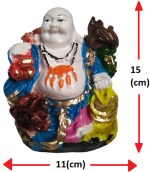APNA KANHA Colourful Laughing Buddha With Dragon Decorative Showpiece - 15cm