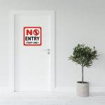 SURMUL No Entry Staff Only Multicolor Rectangle Vinayle, Sunboard Laminated Self Adhesive Wall Sticker 10.5 inch