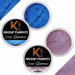 KINDED Dark Blue and Pinkish Purple Powder Loose Shimmer Glitter Eyeshadow for Women - Pack of 2, Each Pack 3 g