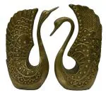 Kalarambh Brass Metal Duck/Hans Pair for Home Vastu Living Room Entrance Door Decor Collectible Handicraft Art, Yellow, 10 x 3 x 10 Inch (L x W x H)