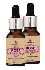 KARTWIZ Rose Essential Oil for Dark Spot Correction and Glowing Skin - 100% Therapeutic Grade (Suits All Types Of Hair And Skin) |15ML| Pack of 2