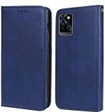 Unistuff Faux Leather Back Case Flip Cover for Infinix Note 10 Pro with ID Card Slot | Foldable Kickstand | 2 Card Slot | 1 Cash Slot - Executive Blue, 57027