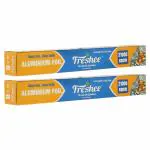 Freshee Aluminium Foil Roll for Roti, Pack of 2 Silver Foil Roll for Wrapping Food, Disposable Foil