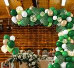 RG Accessories Gold, Green, White Solid Wild Safari Balloon Garlands For Birthday Decoration (Pack Of 64)