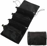 House of Quirk Hanging Roll-Up Makeup Bag, 4-in-1 Foldable Travel Detachable Storage Bags for Women (Black)
