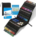Soucolor 146 Pc Drawing Pencils For Artists Kit With 16 & 25 Page A5 Sketch Book Watercolor Oil Based Colour Set Sketching Artist Art Supplies, Ink Black