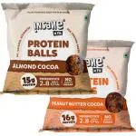 Insane Fit Protein Balls Choco Rush | Almond Cocoa - Peanut Butter Cocoa | Plant Protein Probiotics Nuts Berries Cocoa & Dates No Added Sugar | 60g x 6