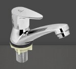 CUROVIT Torreno Zinc Alloy Table Mounted Pillar Cock Tap Silver in Color Chrome Finish Quarter Turn for Wash Basin Bathroom & Kitchen Area