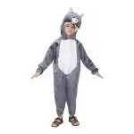 Kaku Fancy Dresses Cat Cartoon Costume -Grey, 3-4 Years, For Boys & Girls