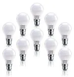 3A BRIGHT 7-Watt B22 Round DOB LED Bulb Cool White (Pack of 10)