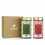 Octavius Gourmet Tea Collection| Workout Buddies Range |Assorted 2 Wellness Green Tea Infusion Loose Leaf Teas Packed in Decorative Tin Boxes Put Together - Set of Two Tins - 200gm