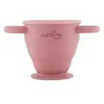 Cubkins Collapsible BPA Free Snack Cup for Above 6 month Baby, Infant and Toddler, Rasberry/Spill Proof Transition Training Sipper/ 360 Degree Sippy Cups with Handles | Easy to Grip Miracle Cups for Toddlers/Kids/Children