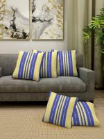 Klotthe Set of 5 Blue Striped Cotton Cushion Covers (35X35 cm)