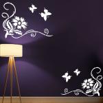 ARandNJ Induced Butterfly Corner DIY Reusable Design Polyvinyl Chloride Painting Wall Stencil