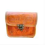 RAJASTHANI HAAT AND CRAFT Stylish Leather Brown Sling Bag with Camel Print for Women and Girls