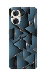 Tweakymod Printed Grey Triangles Back Cover for OPPO F21S PRO 5G