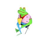 Wonderland Multicolor Resin And Metal Frog On Chair Statue - 18.8 x 18.8 cms