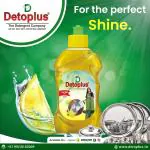 DETOPLUS Handmade Dishwash Gel Bartan Gel Kitchen Utensils Cleaner With The Power Of Lemon 1 Ltr