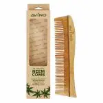 Avino Neem Wood Anti Hair Fall Regular BINA Curve Comb Anti-Bacterial Dandruff Remover Combs