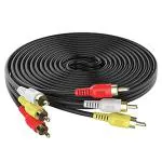 Kebilshop RCA 3 RCA Audio Video AV Cable 10 M Black
