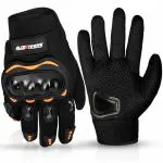 Allextreme Probiker Protective Full Finger Gloves Anti-Skid Surface Breathable Bike Riding Glove for Motorcycle Cycling Climbing Mountaineering Hiking (XL, Black & Orange)