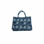 GEET LEATHER CRAFT Women's Wool Fabric Printed Shopper Bag - Black Color