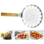 ANSHEZ Big Gas Grill Tandoor with Wooden Handle for Home and Kitchen | Jali for Roasting Tomato | Bharta Jali for Gas Stove | LPG Gas Saver Jali ( Diameter 16.5 CM ) Pack of 1