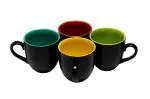 Swastik Housewares Black shine with Inside Multicolor Ceramic Coffee Mugs - Set of 2