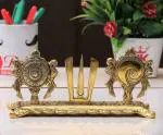 KridayKraft Metal Tirupati Balaji Yantra Shankh Chakra Tilak Namah Symbol Gold Plating Antique Decorative for Home & Office Table Showpiece Figurines