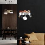 Artvibes Unique Stylish Wooden Key Holder for Home Wall Decor with Stylish Stainless Steel 5 Hooks Beautiful Decorative Key Organizer | Home Decor | Wall Decoration (KH_805N)