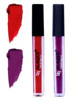 bq BLAQUE Matte Liquid Lip Gloss Combo of 2 Lipstick # 102-103 (8 ml, Red & Purple Affair)