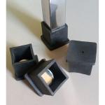 Infinite tech Square Rubber End Cap/Pad Inner Size (38 x 38) MM Suitable for Square Pipe Size - 1.5'' x 1.5'' inch,Steel Furniture for Base Protection Available in Black Color (Pack of 04 Pcs)